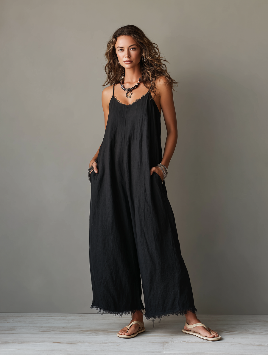 Eleni - Minimalist Linen Blend Jumpsuit