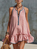 Fleur – Striped Frill Mini Dress