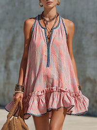 Fleur – Striped Frill Mini Dress