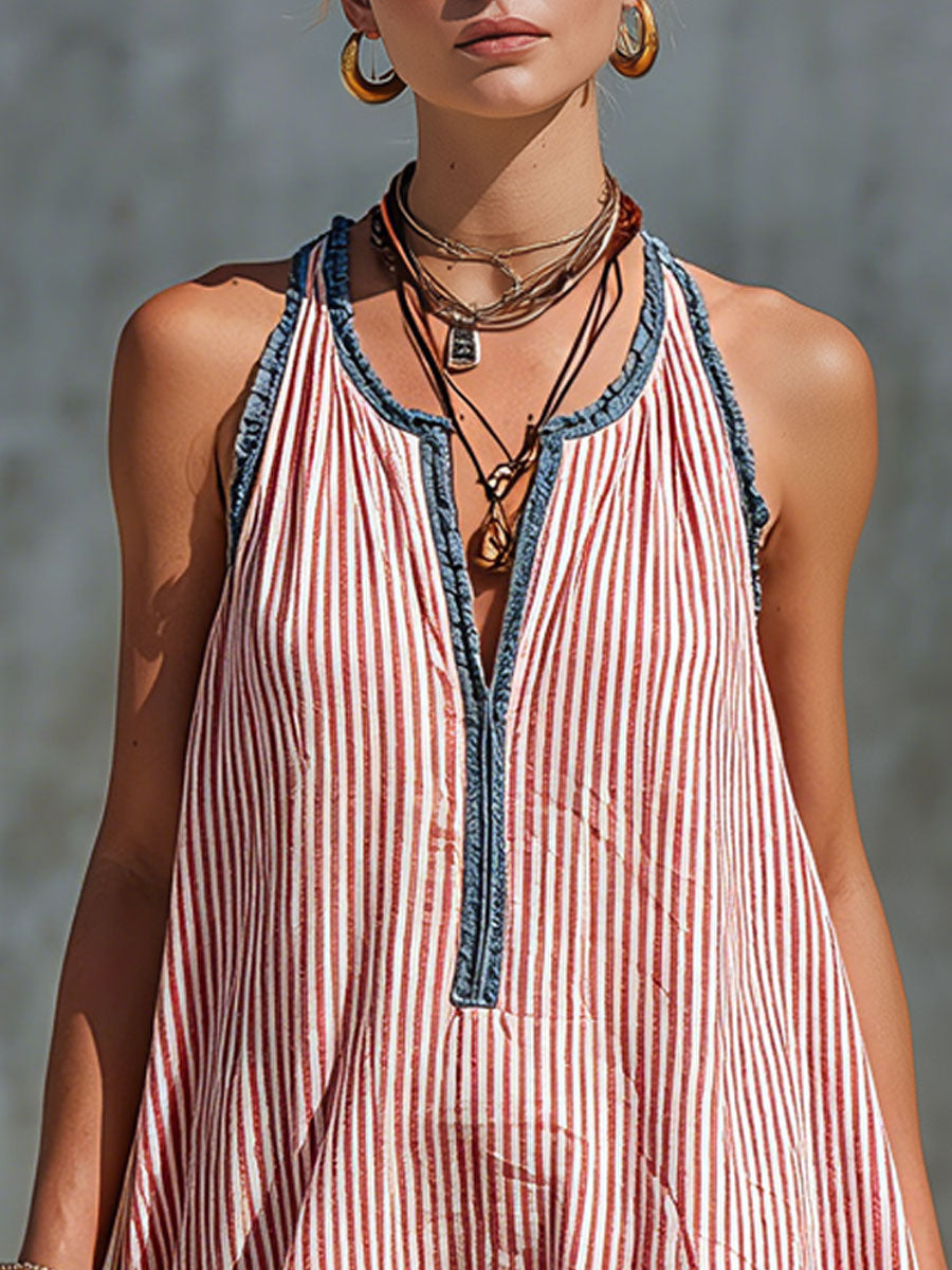 Fleur – Striped Frill Mini Dress