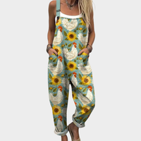 Brooke -Comfortable Printed Dungarees