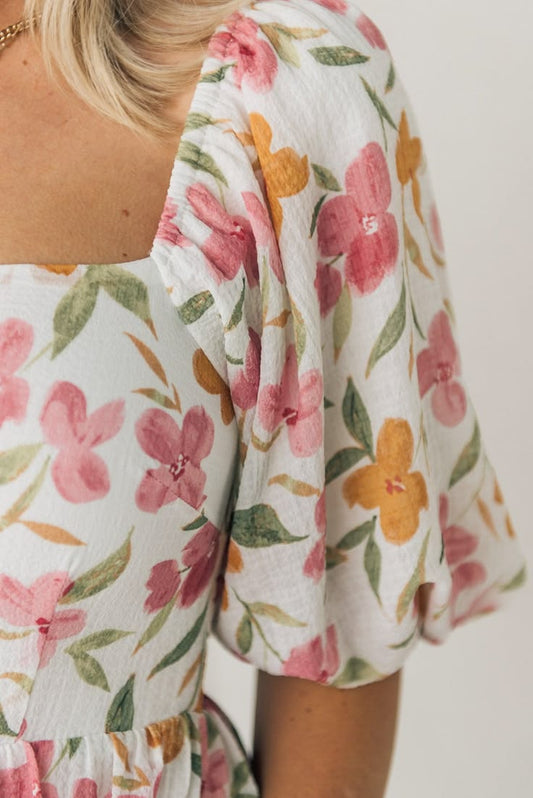 Aurelia Floral Maxi Dress - Cream