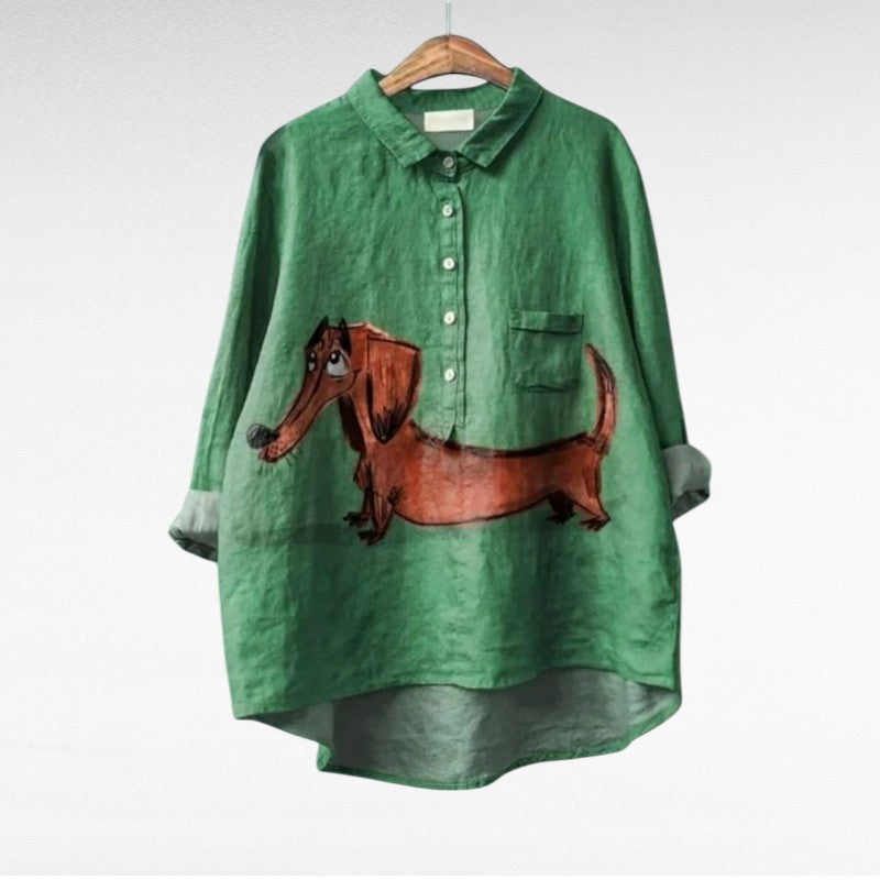 Domina - Elegant Linen Summer Blouse