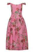 Giorgia Pink Floral Ikat Midi Dress
