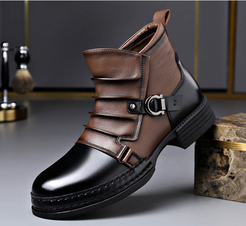 Wesley – Two-Tone Leather Ankle Boots