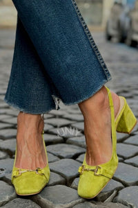 Ingrid – Suede Slingback Block Heels