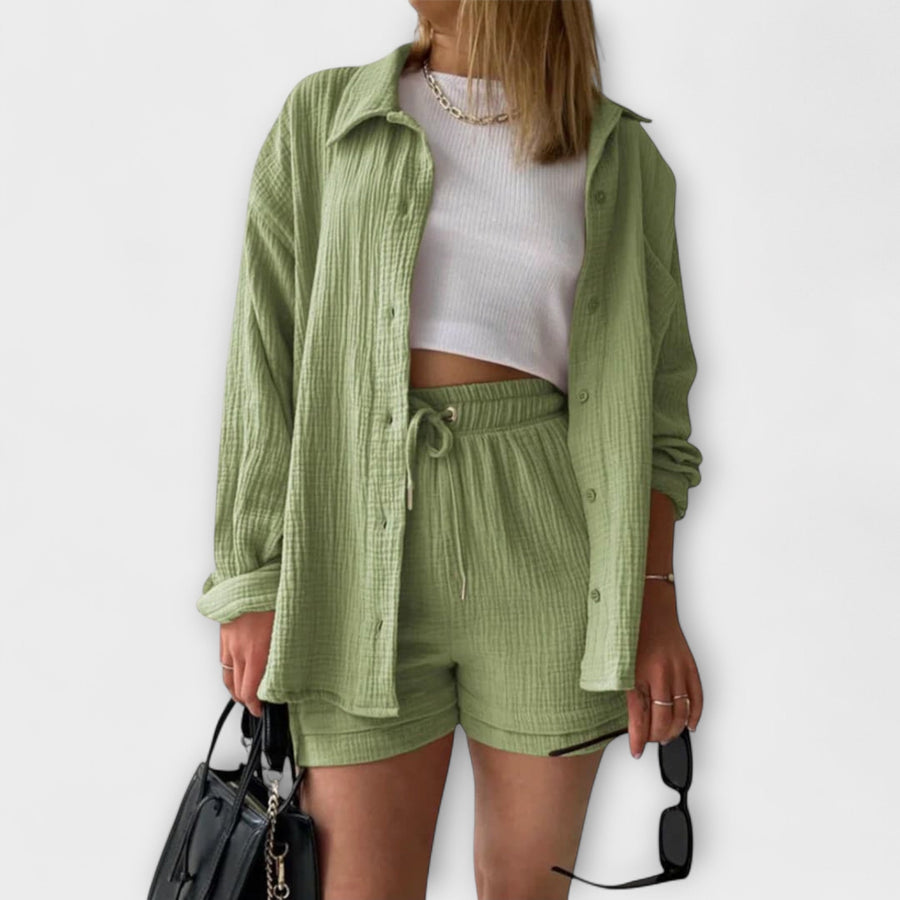 Roselina | Elegant Top & Bottom Light Green