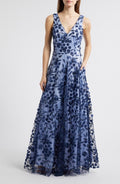 Embroidered Floral Illusion Lace A-Line Gown
