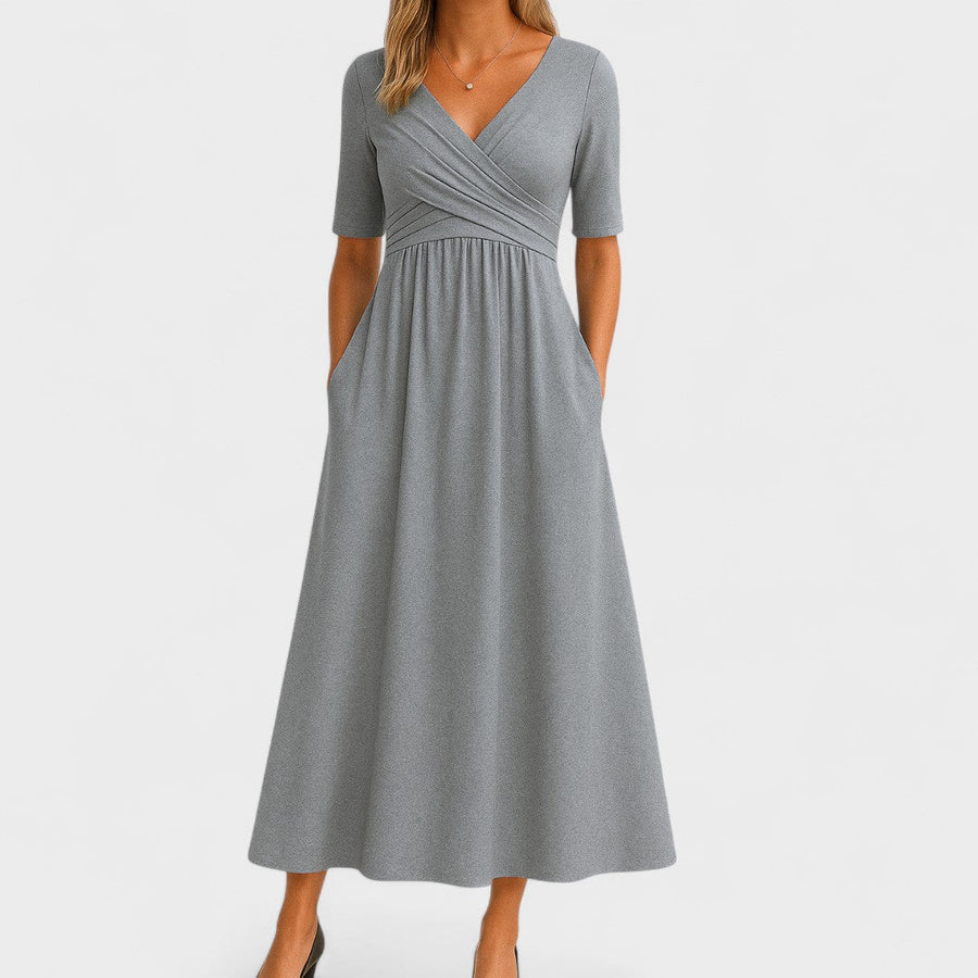 Ida | Elegant Midi Dress Gray