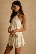 Lennox Cream Halter Mini Dress