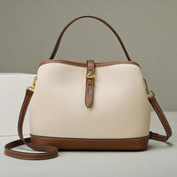 Two-Tone Structured Leather Shoulder Bag - Teresa