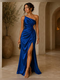 Nasty Gal Dress Nasty Gal Collection Royal Blue One Shoulder Satin Cut