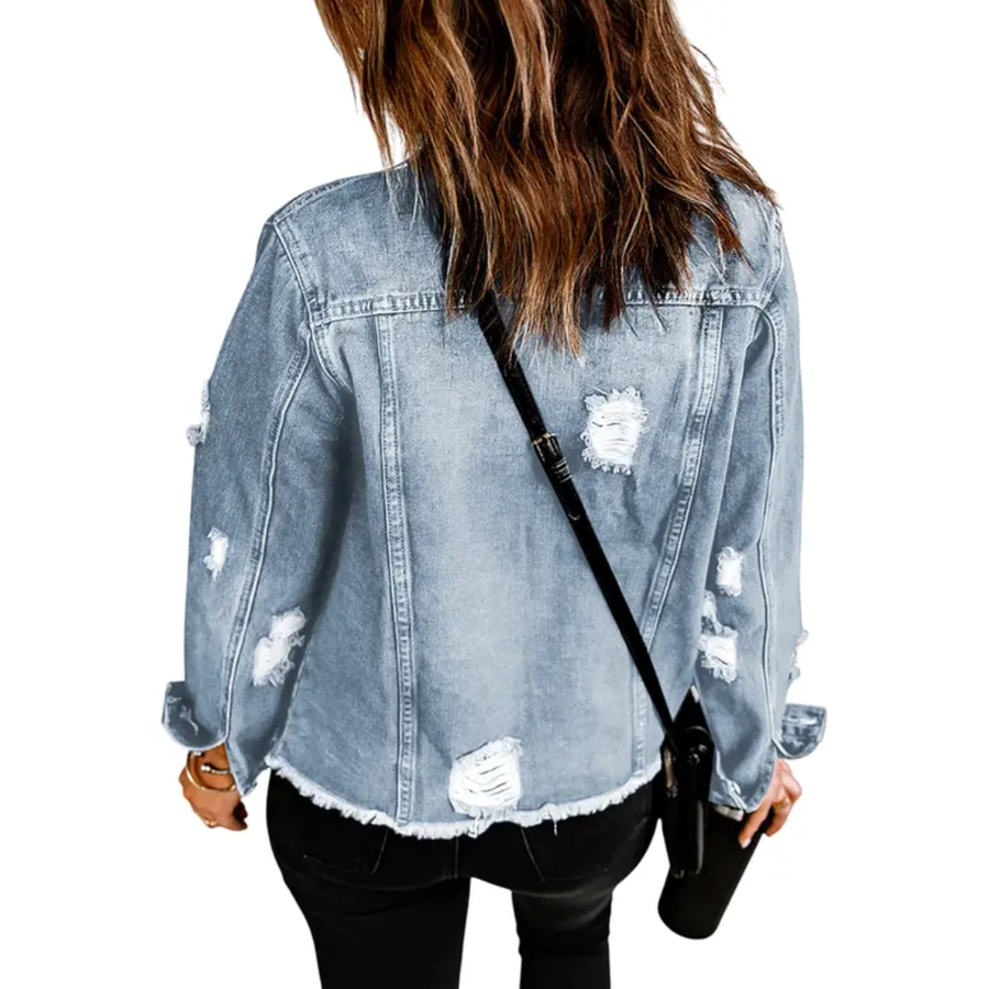 Luce - Distressed Boyfriend Denim Jacket