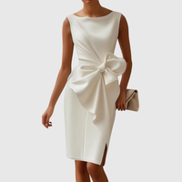 Ainsley | Stylish Sleeveless Midi Dress White