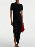 Agnes – Open Back Asymmetrical Midi Dress