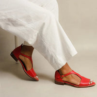 Effie – Casual Cut-Out Peep-Toe T-Bar Sandals
