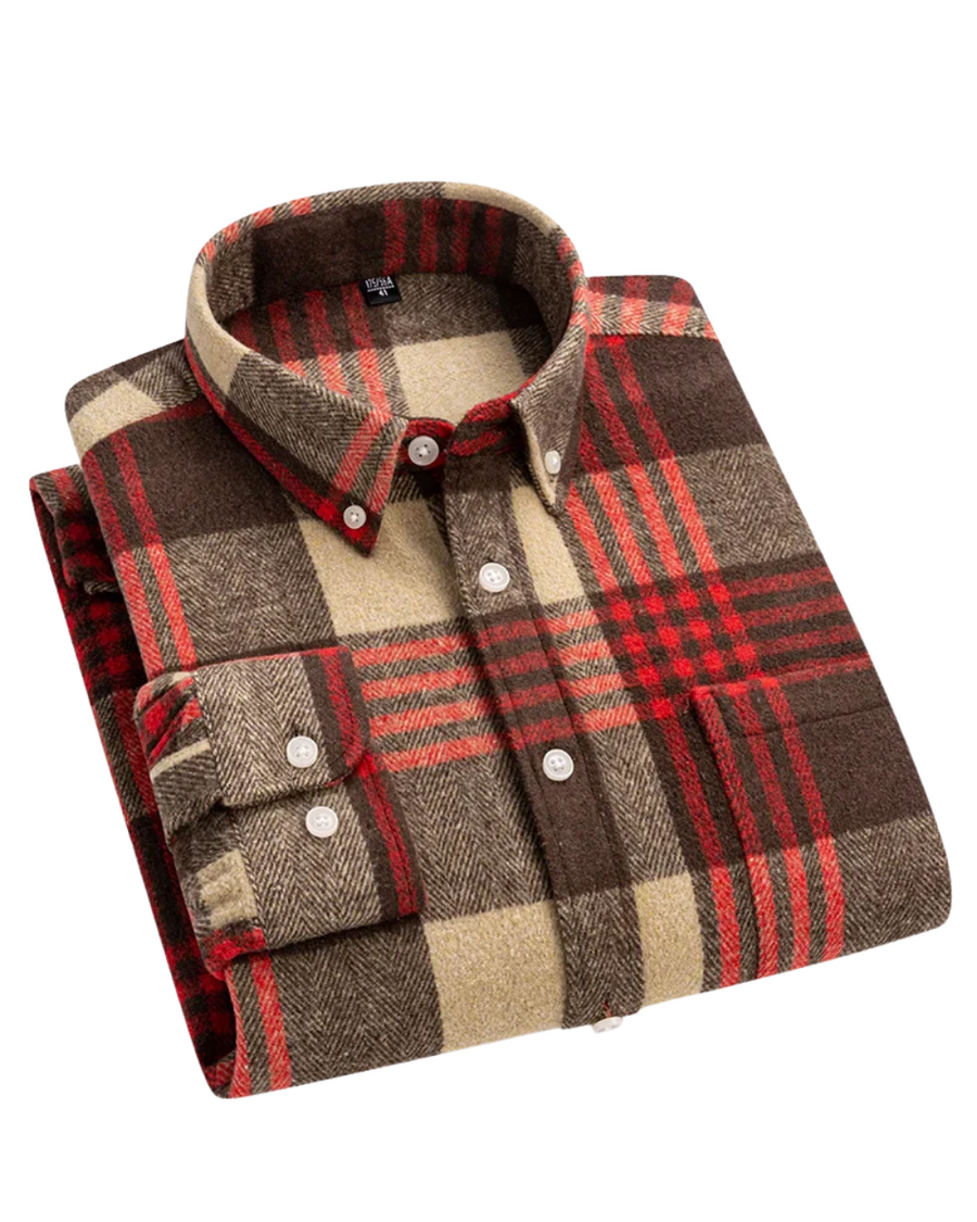 Malcolm | Checked Cotton Shirt Red