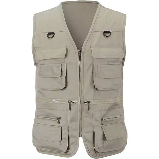 Harris - Multi-Pocket Breathable Outdoor Cargo Vest – Khaki