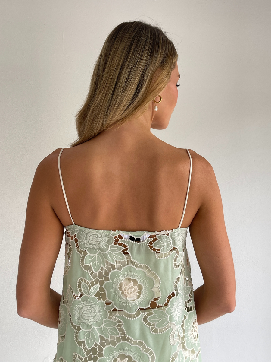 By Nicola Tove Maxi Dress in Mint Lace