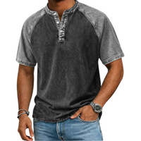 Caleb – Vintage Two-Tone Henley Shirt