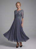 Birdie - Midi Dress with Lace Body and Sheer Sleeves