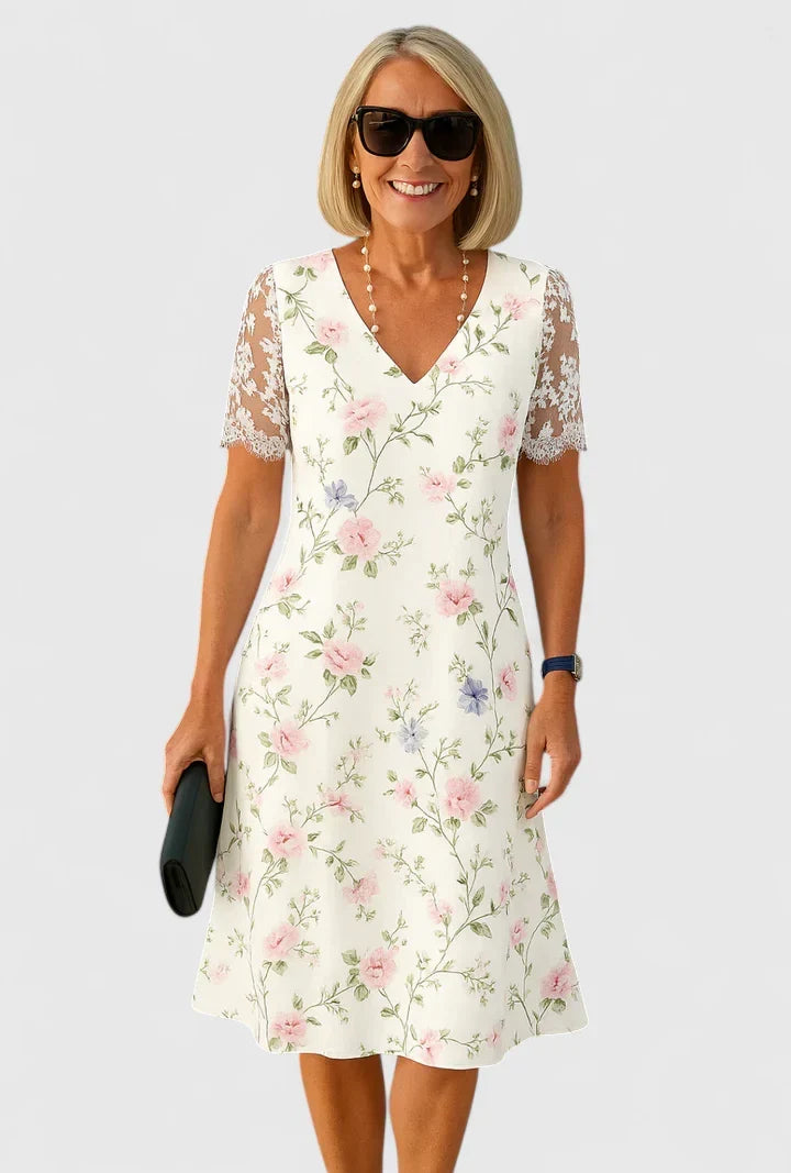 Brislyn | Elegant Midi Dress White 2