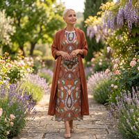 Daniella - Long Printed Dress with Coordinated Waistcoat