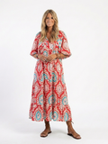 Bella – Paisley Print V-Neck Short Sleeve Midi Dress