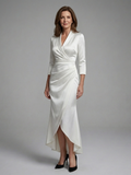 Coralie - Long-Sleeve Midi Dress with Front Closure
