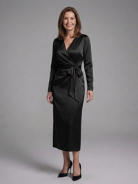 Estelle - Long-Sleeve Midi Dress with Side Closure