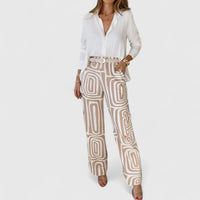 Kira | Elegant Two-Piece Set (Including A Free Belt) Khaki