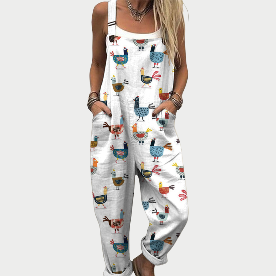 Phoebe - Comfortable Printed Dungarees