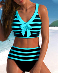 Rosamund - High-Waisted Striped Bikini