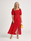 India – Square Neck Floral Midi Dress