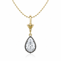 2.4ct Drop-Shaped Diamond Black Gold Necklace