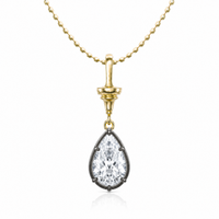 2.4ct Drop-Shaped Diamond Black Gold Necklace