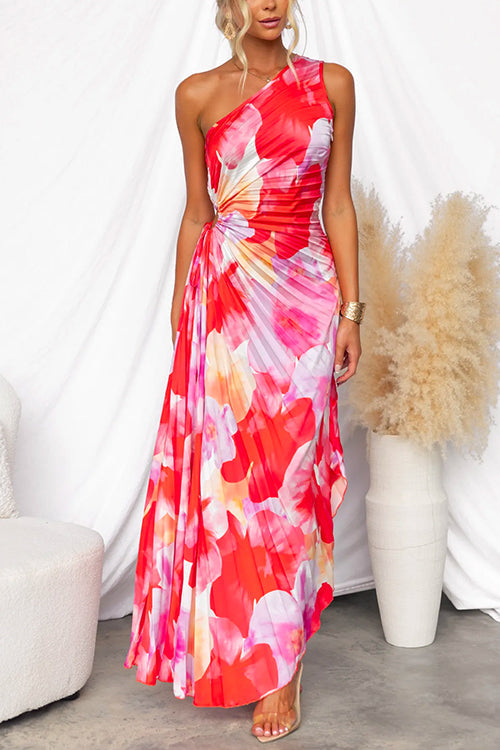 Beryl - Pleated One-Shoulder Dress