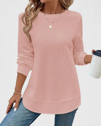 Nadyalyn | Elegant O-Neck Long Sleeve Pink