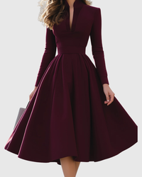 Avelina | V-Neck Midi Dress S