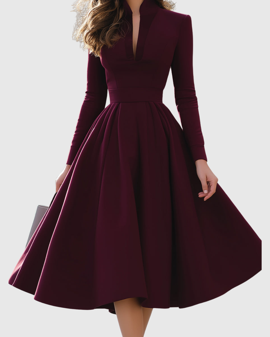 Avelina | V-Neck Midi Dress S