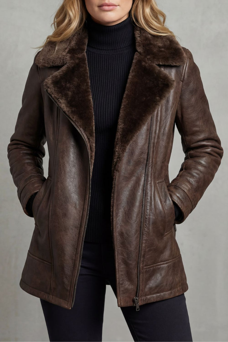 Hannah – Shearling-Lined Leather Jacket