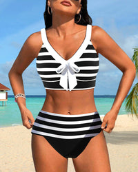 Rosamund - High-Waisted Striped Bikini