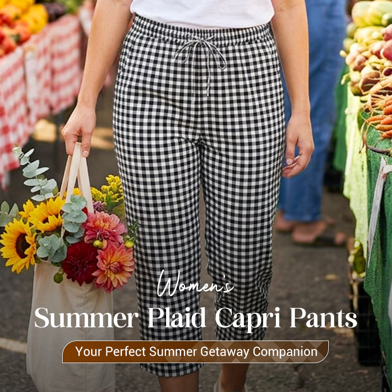 Natasha - Gingham Capri Trousers