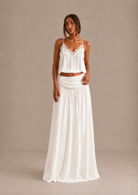 Juliette - Ruched Low-Rise Maxi Skirt
