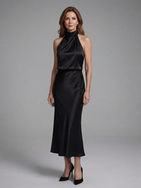 Emmeline - Midi Dress with Halter Neckline