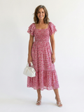 Primrose – Off-Shoulder Floral Shirred Midi Dress