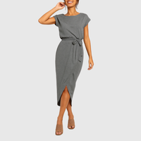 Maelis | Casual Midi Dress Dark Grey