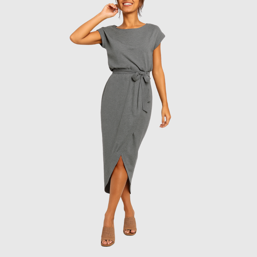 Maelis | Casual Midi Dress Dark Grey