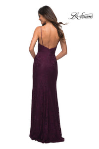 Tight Long Prom Dress In Beaded Lace Dark Berry