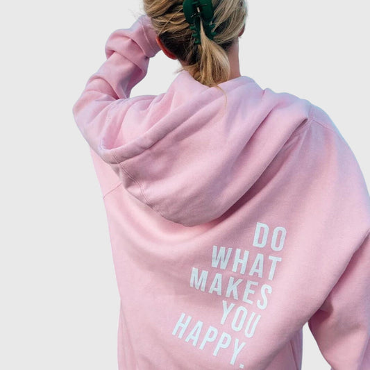 Lucy - Oversized Bliss Hoodie Light Pink - White Print